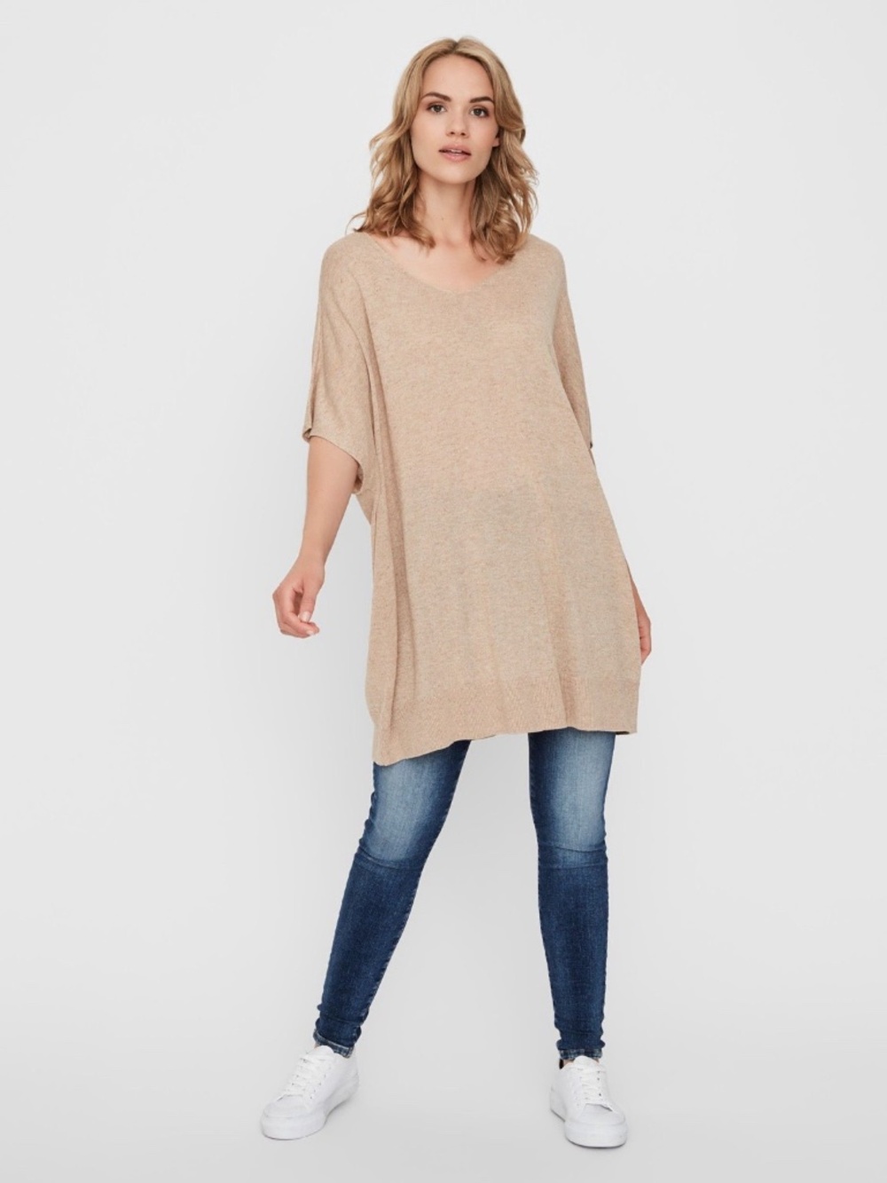 NWT Vero Moda Viscose Linen Blend Oversized Tunic Blouse L